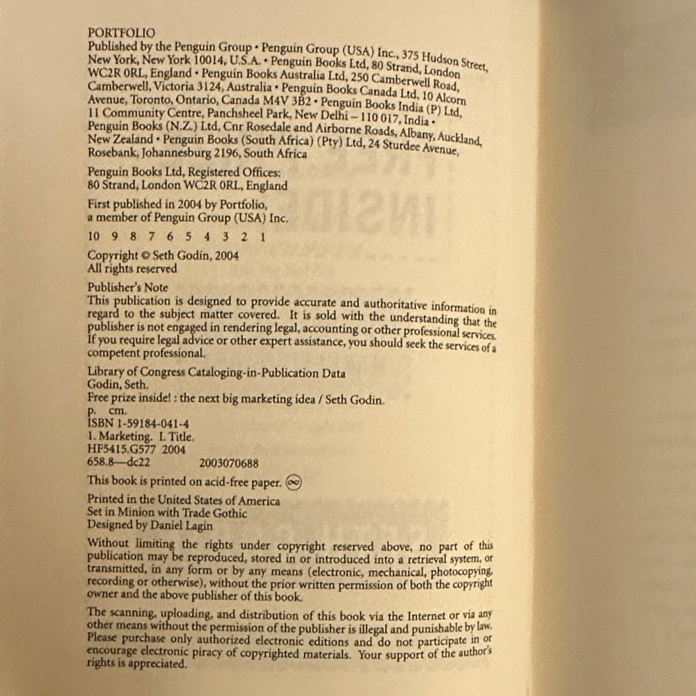 Free Prize Inside Hard Cover Book by Seth Godin - Picture 4 of 12
